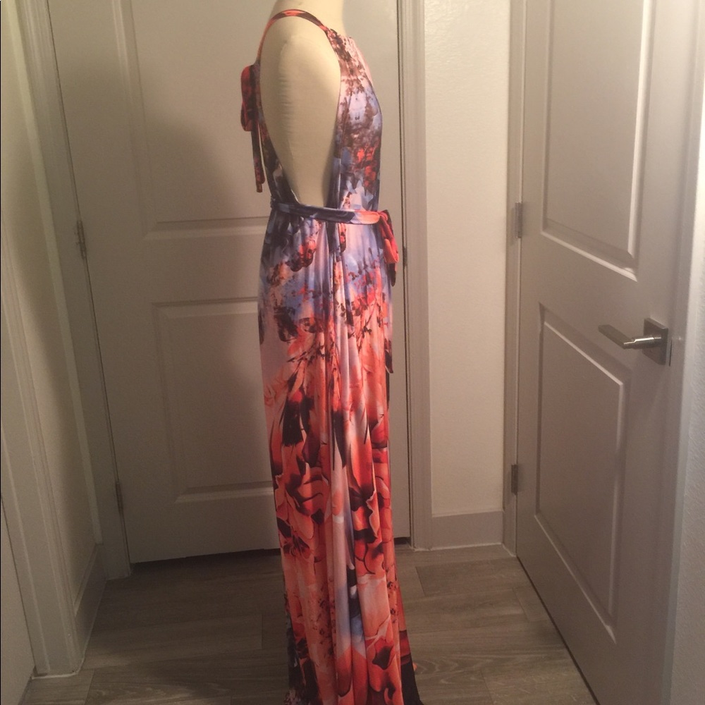 CHAO MENG Multi Color Floral Print Maxi Dress 4XL - Picture 4 of 8